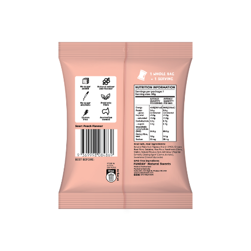 Sour Peach Hearts 50g