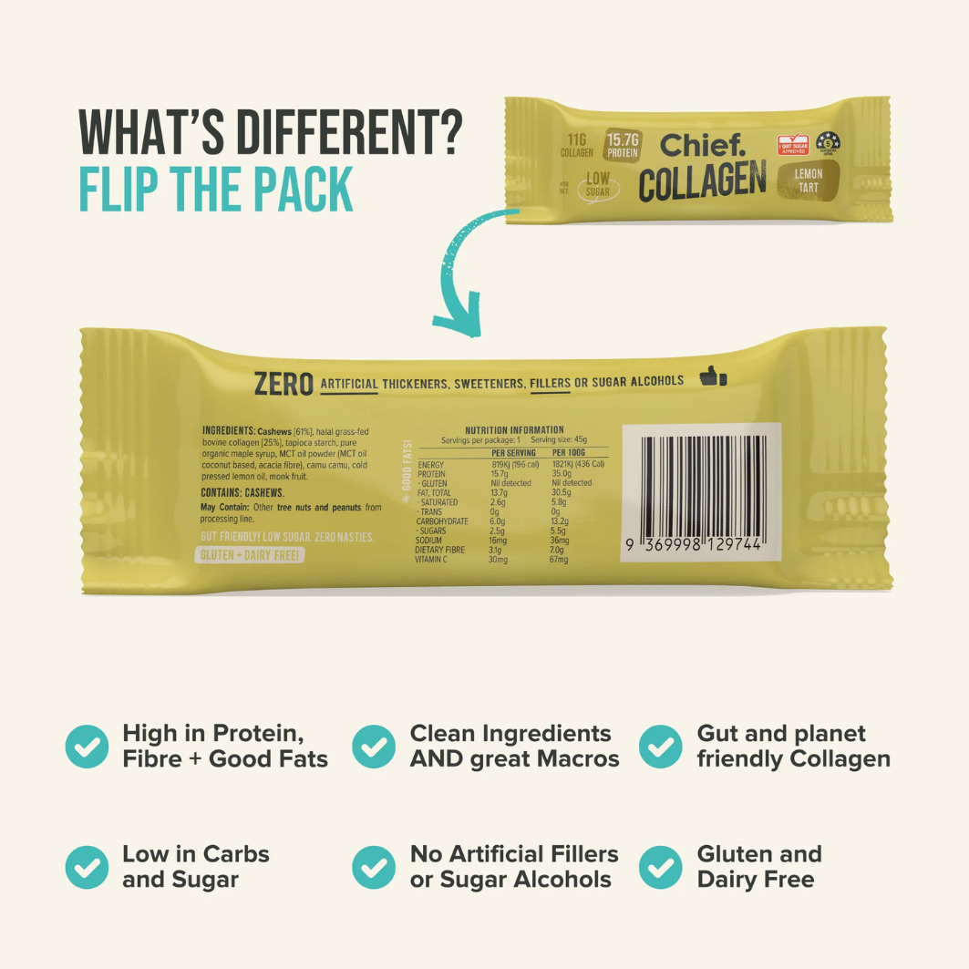 Collagen Protein Lemon Tart Bar