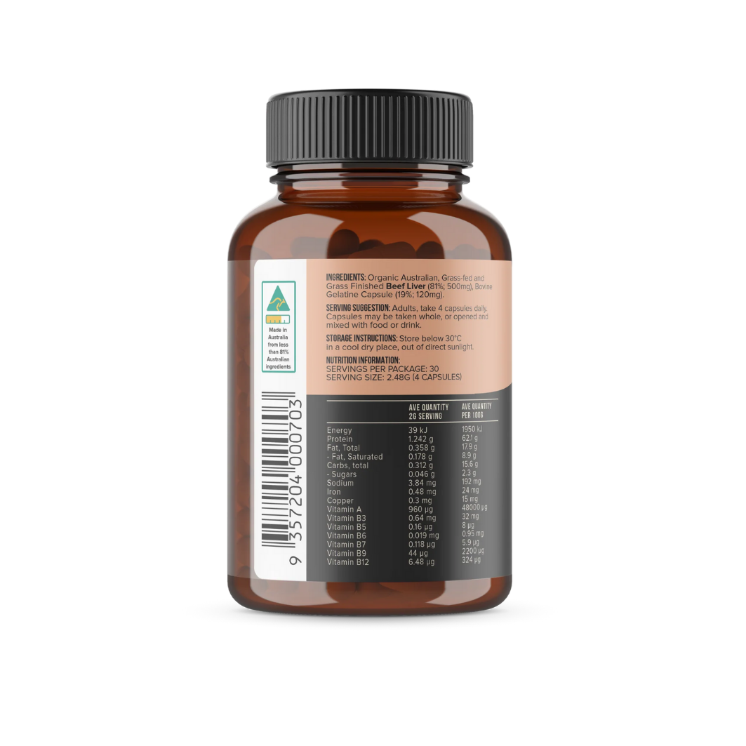 Organic Beef Liver Energy Boost Capsules