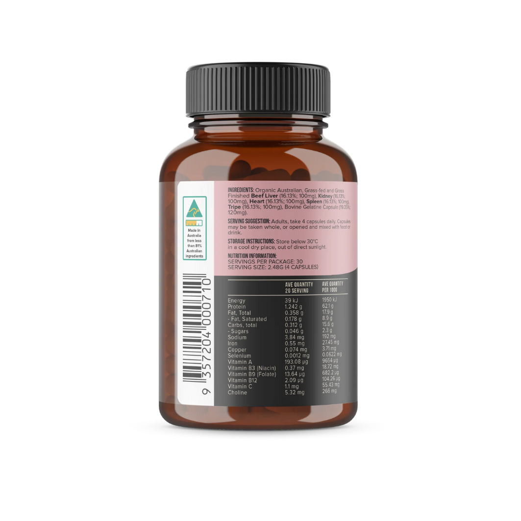 Organic Beef Offal Multivitamin Capsules