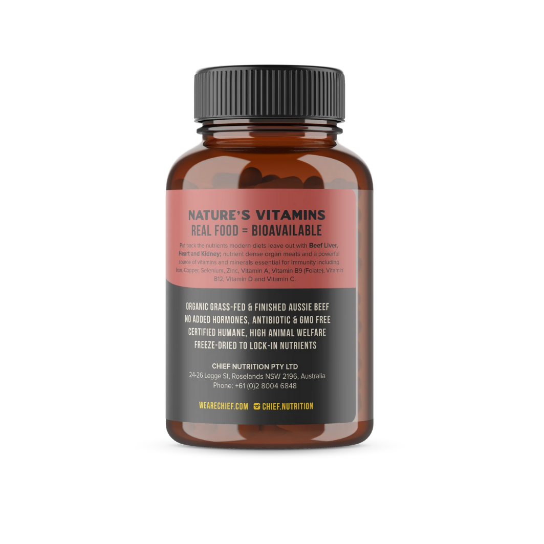 Organic Beef Liver, Heart & Kidney Immunity Boost Capsules