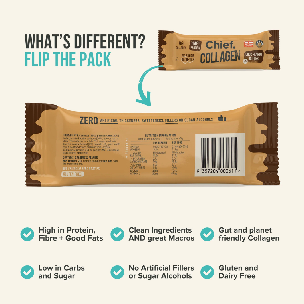 Collagen Protein Choc Peanut Butter Bar