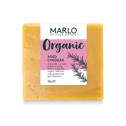 Marlo Certified Organic Aged Cheddar 180g