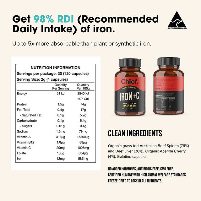 Organic Beef Iron Boost Capsules