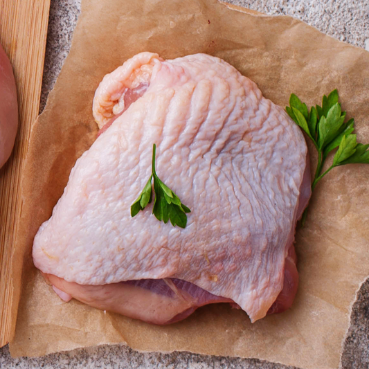 Pasture Raised Chicken Thigh Fillets Skin On - 2kg Bulk Pack